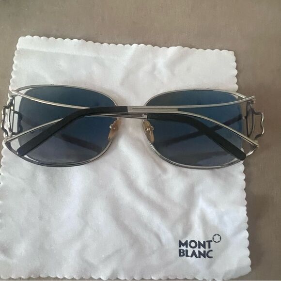Mont Blanc Sunglasses MB318S  Women Dark Gray Gunmetal Rectangular 60-17 135 mm - Picture 4 of 14